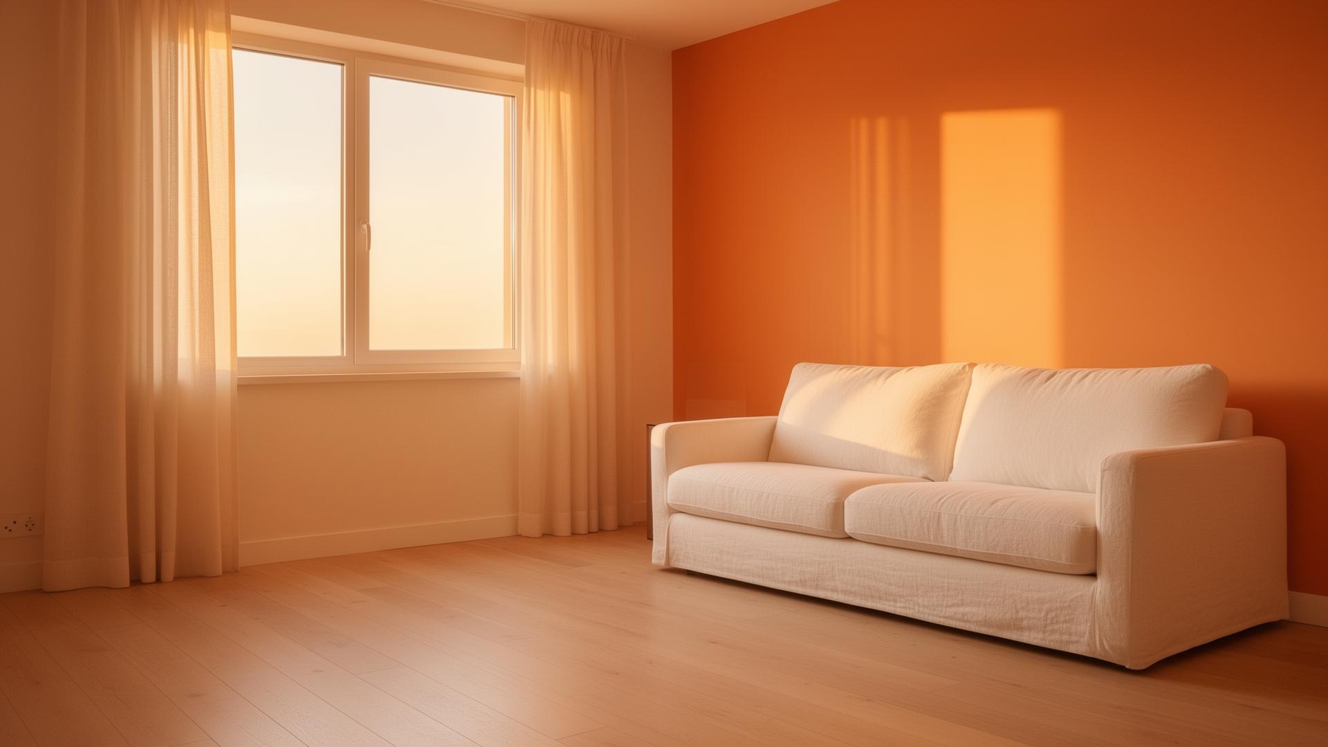 Beautifully styled short-term rental interior at golden hour